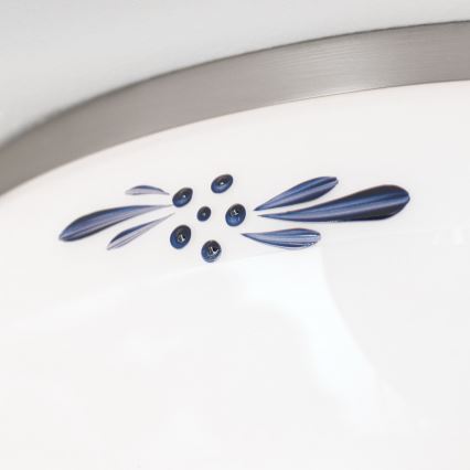 Plafoniera LANDHAUS 2xE27/60W/230V ø 28 cm cromo opaco/bianco/blu