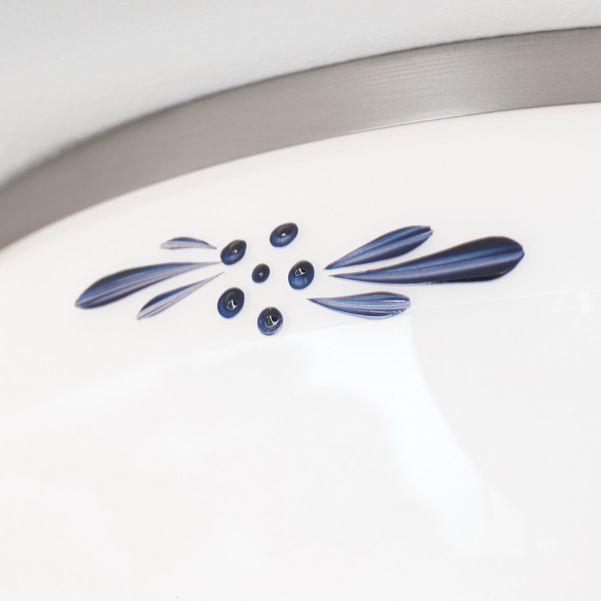 Plafoniera LANDHAUS 2xE27/60W/230V ø 28 cm cromo opaco/bianco/blu