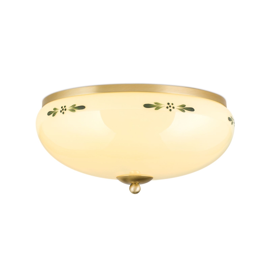Plafoniera LANDHAUS 3xE27/60W/230V diametro 35 cm ottone/beige