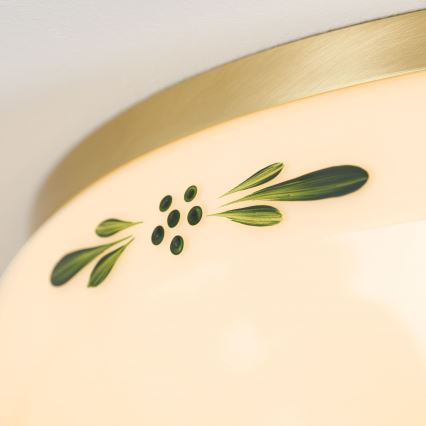 Plafoniera LANDHAUS 3xE27/60W/230V diametro 35 cm ottone/beige