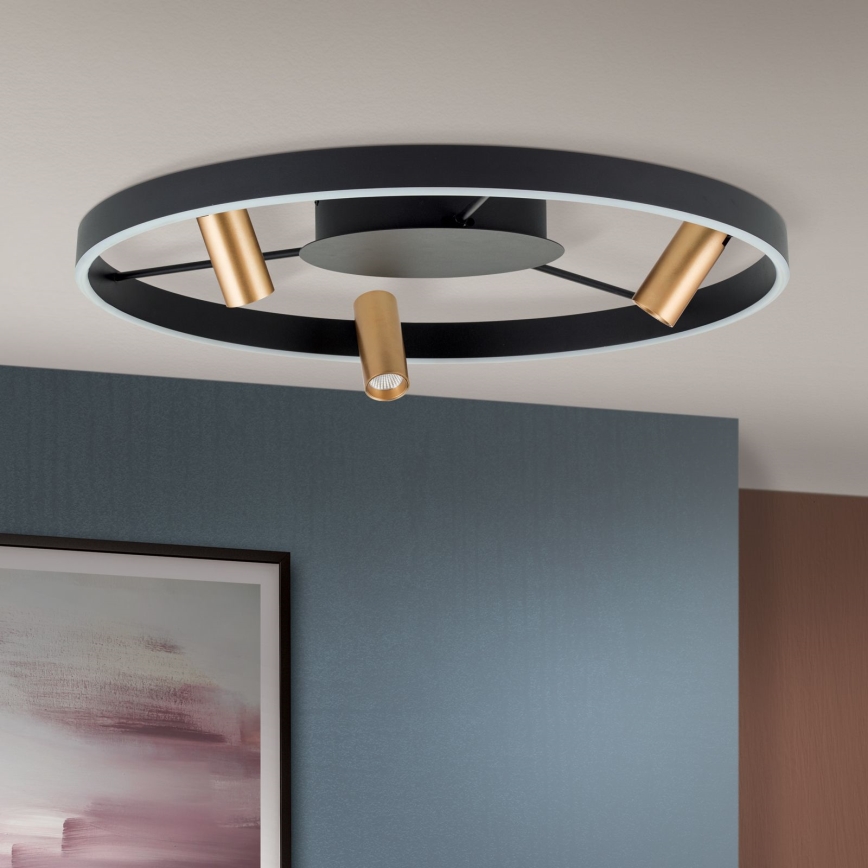 Plafoniera LED dimmerabile BERLIN LED/50W/230V nero/oro