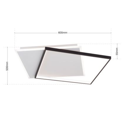 Plafoniera LED dimmerabile EMANUEL LED/50W/230V bianco/nero