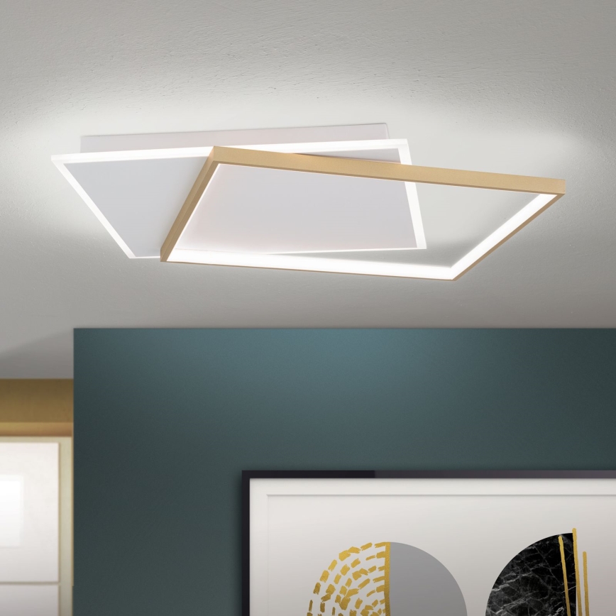 Plafoniera LED dimmerabile EMANUEL LED/50W/230V bianco/oro