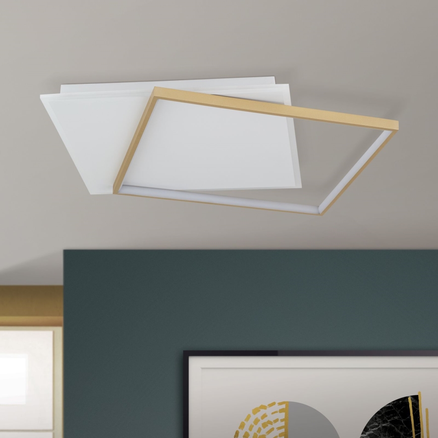 Plafoniera LED dimmerabile EMANUEL LED/50W/230V bianco/oro