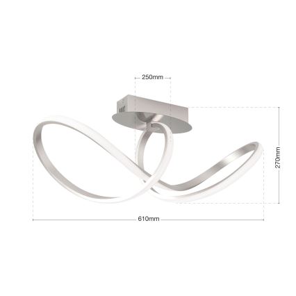 Lampadario a plafone LED dimmerabile CIRCUS LED/30W/230V cromo opaco