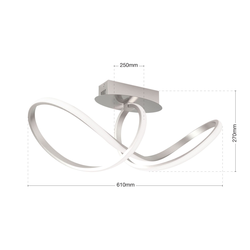 Lampadario a plafone LED dimmerabile CIRCUS LED/30W/230V cromo opaco