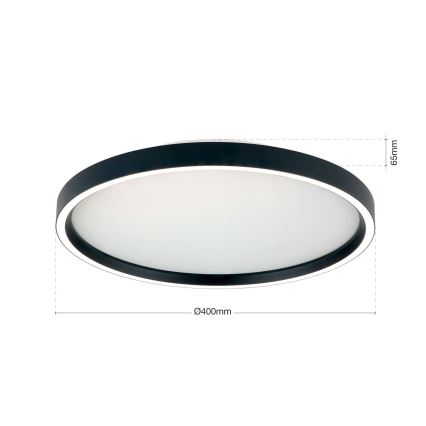 Plafoniera LED dimmerabile MASCA LED/36W/230V 2700/3350/4000K diametro 40 cm nero