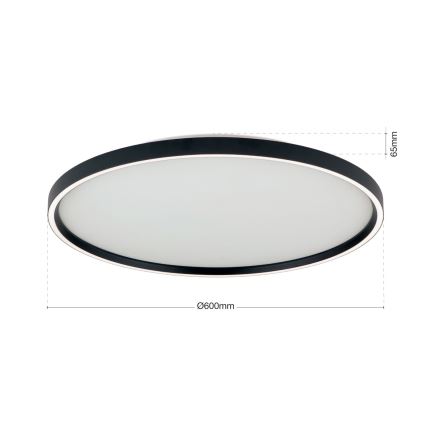 Plafoniera LED dimmerabile MASCA LED/47W/230V 2700/3350/4000K diametro 60 cm nero