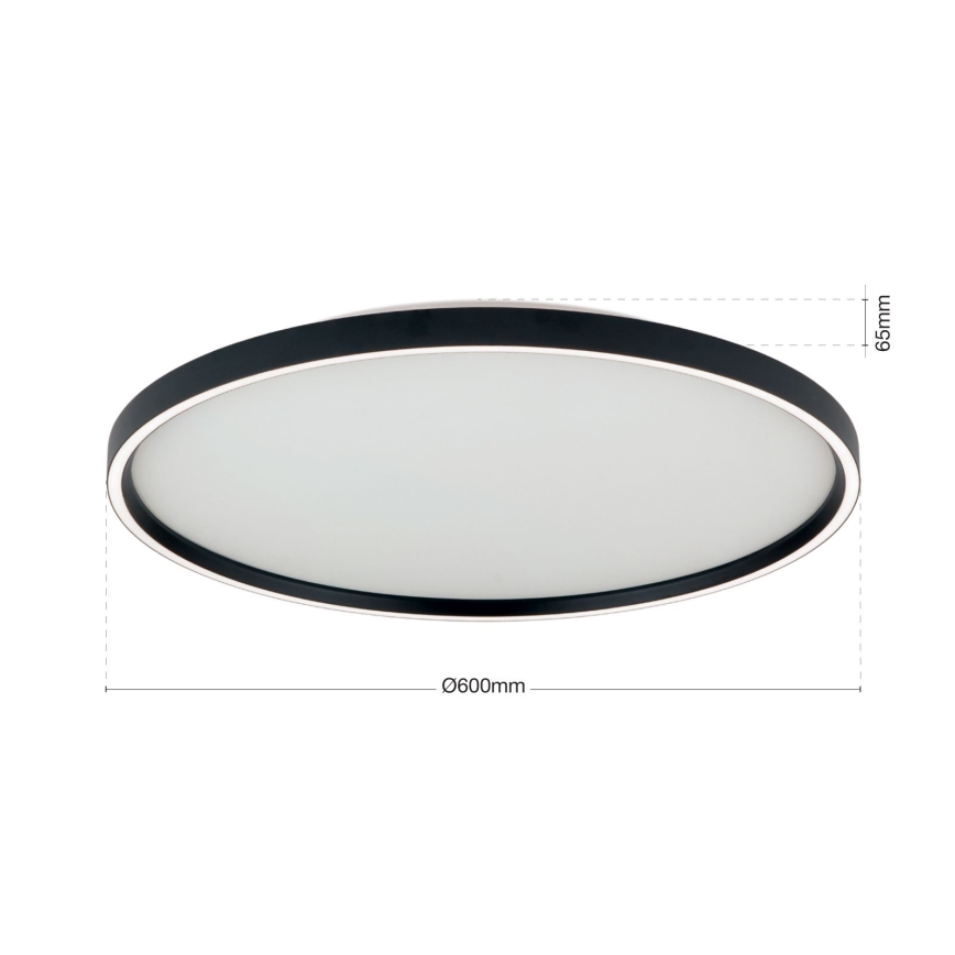 Plafoniera LED dimmerabile MASCA LED/47W/230V 2700/3350/4000K diametro 60 cm nero