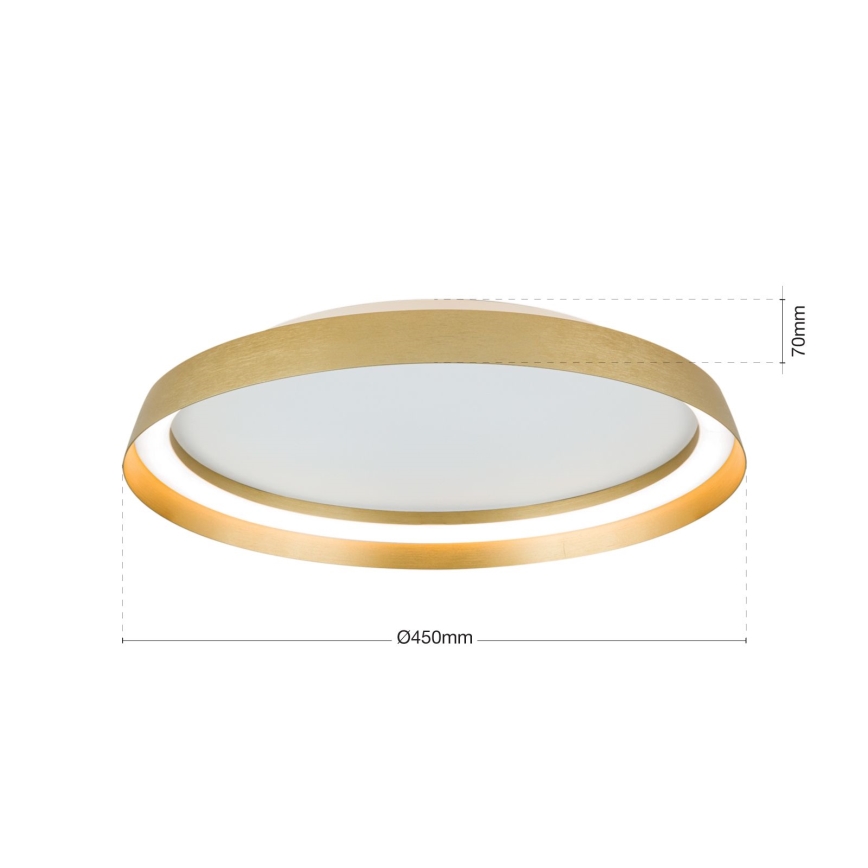 Plafoniera LED dimmerabile MANTA LED/38W/230V 2700/3000/4000K diametro 45 cm oro
