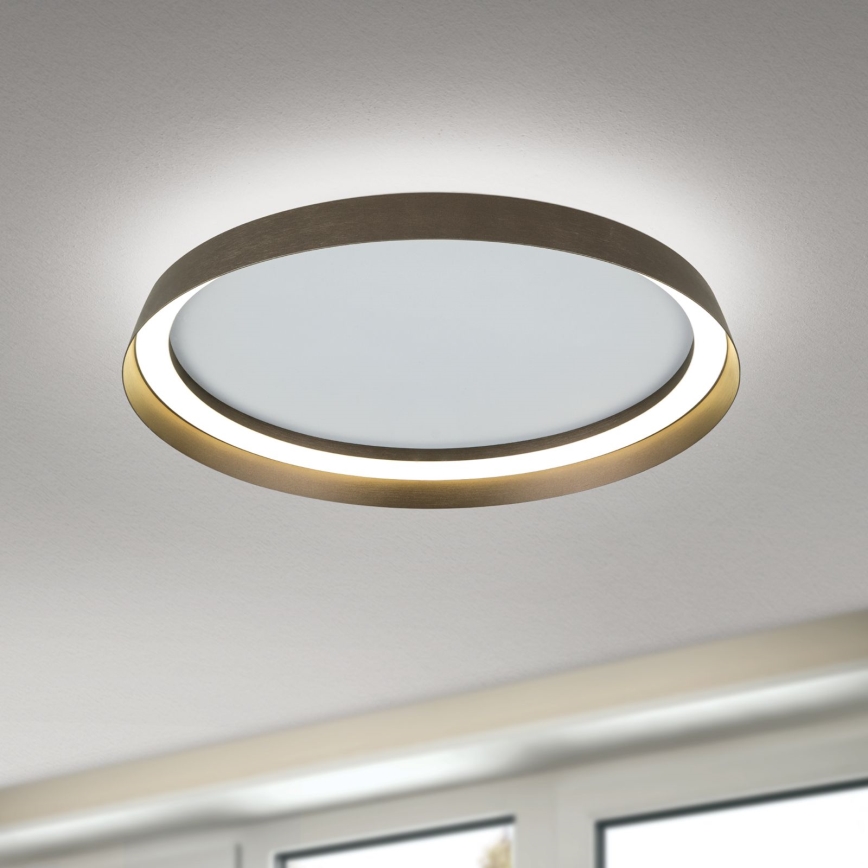Plafoniera LED dimmerabile MANTA LED/38W/230V 2700/3000/4000K diametro 45 cm marrone
