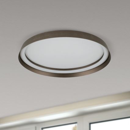 Plafoniera LED dimmerabile MANTA LED/38W/230V 2700/3000/4000K diametro 45 cm marrone