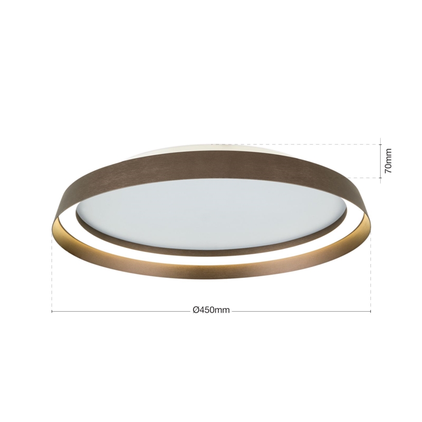 Plafoniera LED dimmerabile MANTA LED/38W/230V 2700/3000/4000K diametro 45 cm marrone
