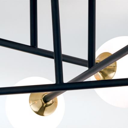 Lampadario a plafone SNOWWHITE 6xG9/20W/230V diametro 84 cm nero/oro