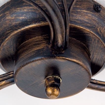Lampadario a plafone SISI 3xE14/40W/230V diametro 60 cm bronzo/patina