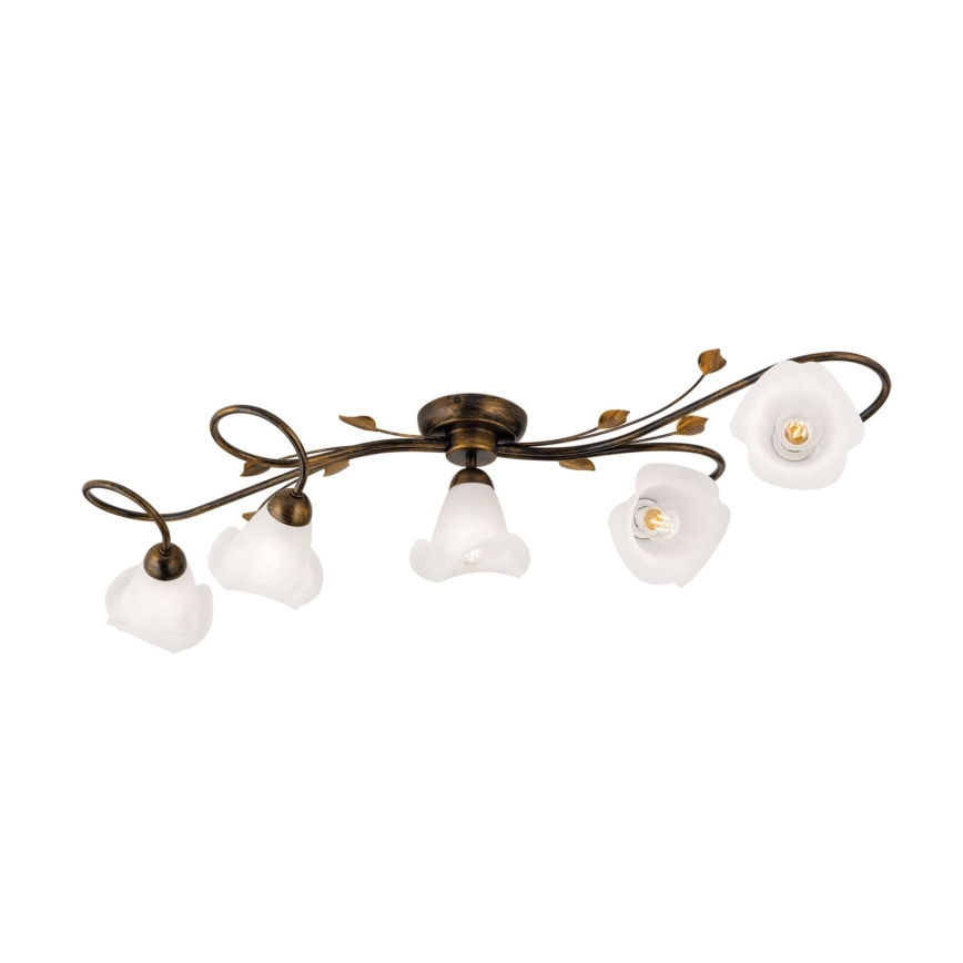 Lampadario a plafone SISI 5xE14/40W/230V bronzo/patina