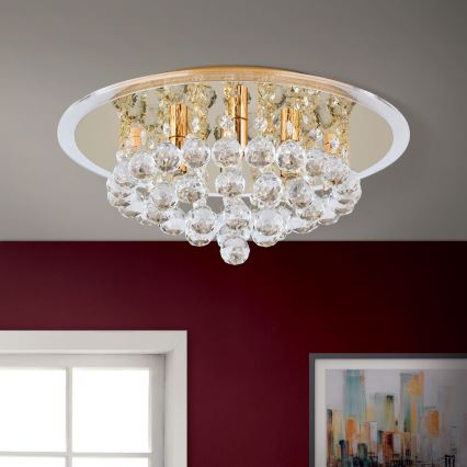 Plafoniera di cristallo GLORIA 4xG9/40W/230V diametro 38 cm oro