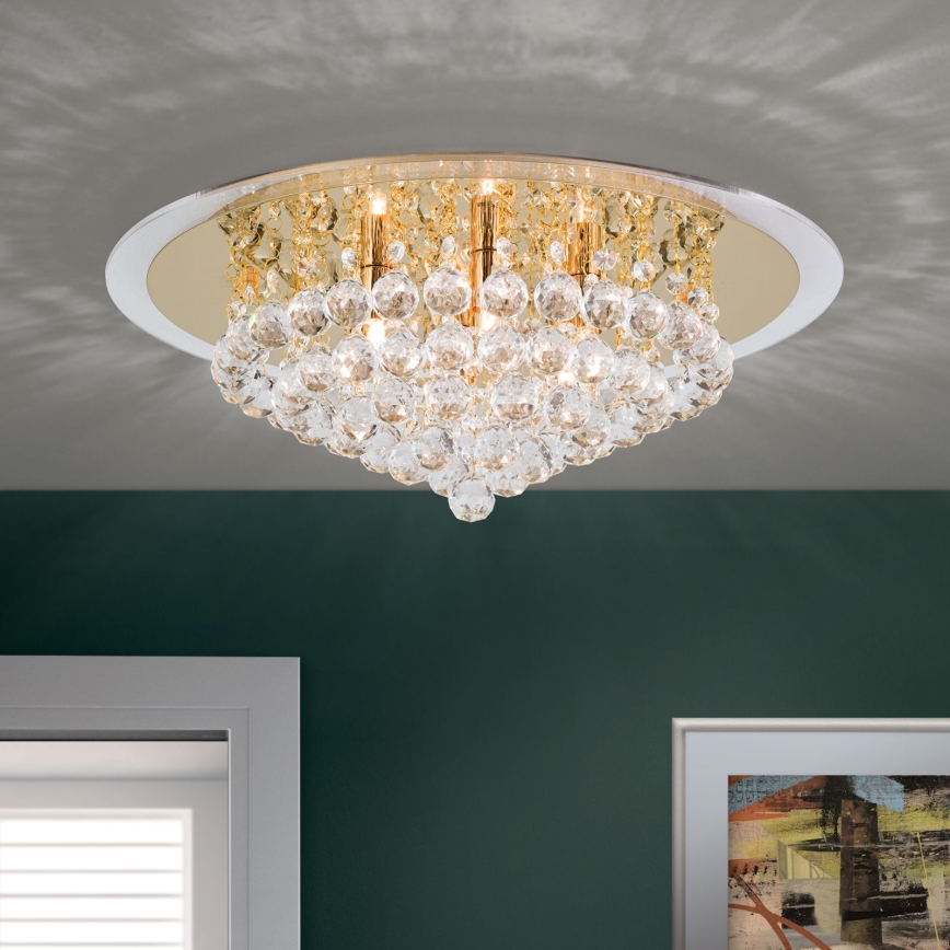 Plafoniera di cristallo GLORIA 6xG9/40W/230V diametro 50 cm oro