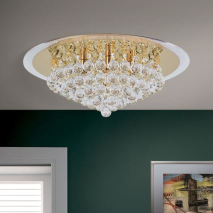 Plafoniera di cristallo GLORIA 6xG9/40W/230V diametro 50 cm oro