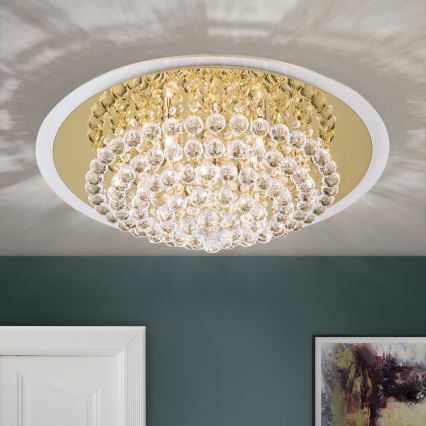 Plafoniera di cristallo GLORIA 9xG9/40W/230V diametro 62 cm oro
