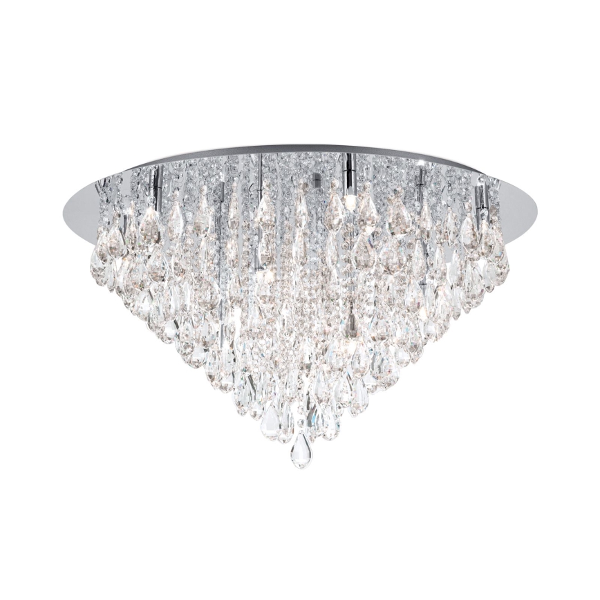 Plafoniera di cristallo CELESTE 12xG9/40W/230V diametro 75 cm cromo lucido