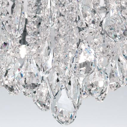 Plafoniera di cristallo CELESTE 12xG9/40W/230V diametro 75 cm cromo lucido