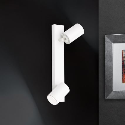 Faretto da parete SEAN 2xGU10/13W/230V bianco