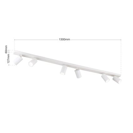 Plafoniera a 6 faretti SEAN 6xGU10/13W/230V bianca