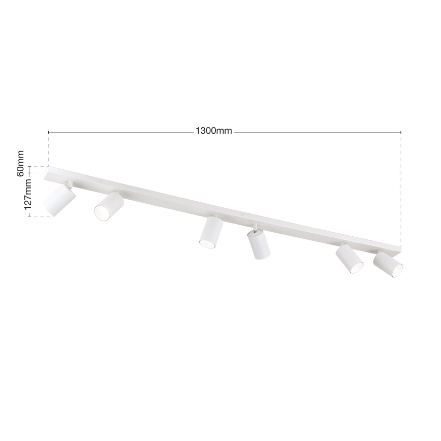 Plafoniera a 6 faretti SEAN 6xGU10/13W/230V bianca