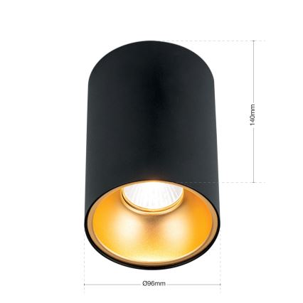 Faretto STARLIGHT 1xGU10/50W/230V nero/oro