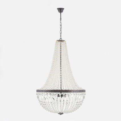 Lampadario di cristallo a sospensione con catena ARILA 6xE27/60W/230V diametro 60 cm marrone/patina