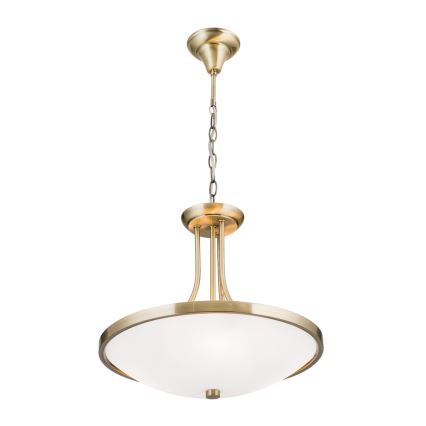 Lampadario a sospensione con catena AIDA 3xE27/60W/230V diametro 39,5 cm ottone