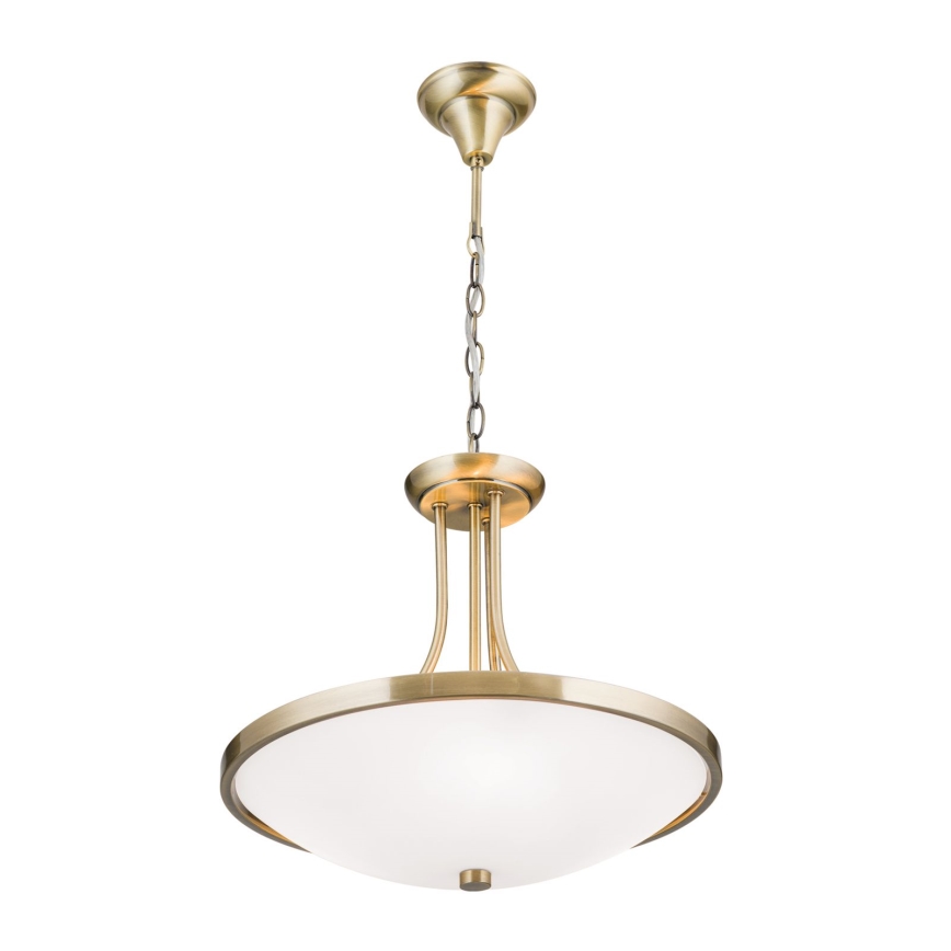 Lampadario a sospensione con catena AIDA 3xE27/60W/230V diametro 39,5 cm ottone