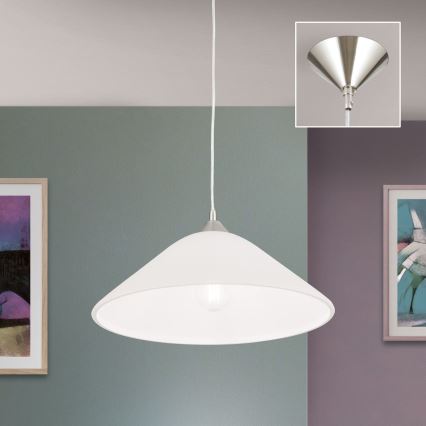 Lampadario a sospensione con filo GRADO 1xE27/60W/230V diametro 40 cm cromo opaco