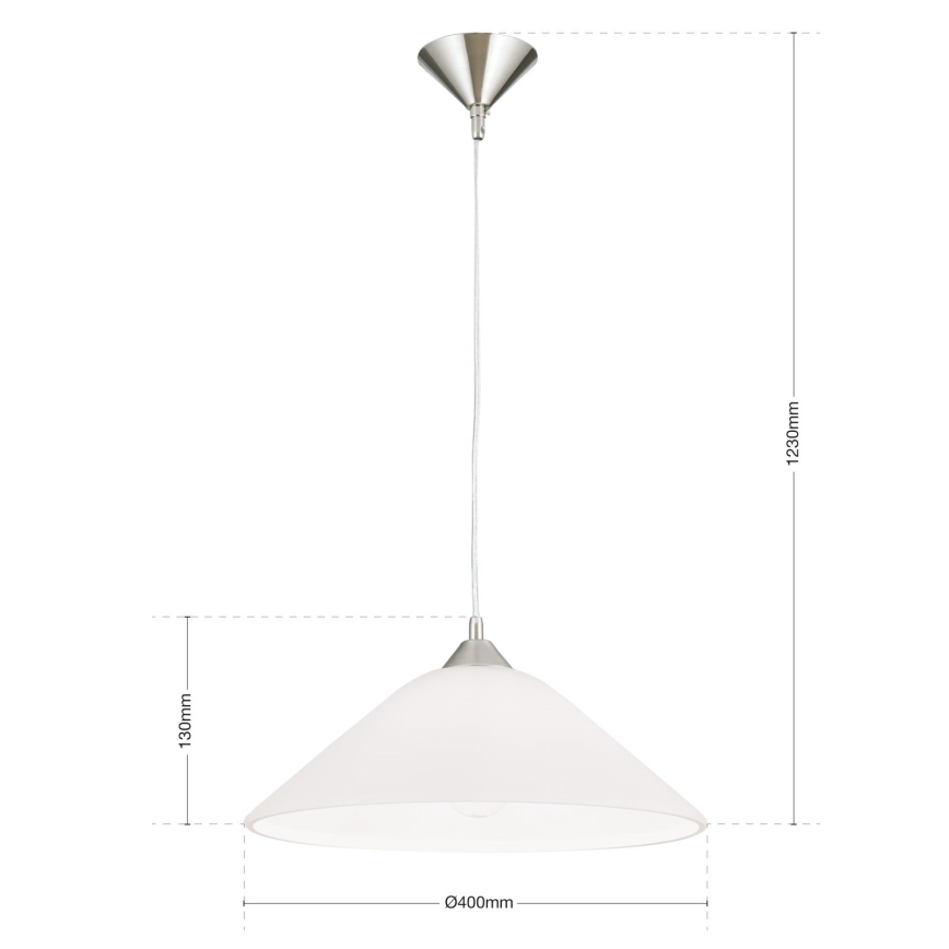 Lampadario a sospensione con filo GRADO 1xE27/60W/230V diametro 40 cm cromo opaco