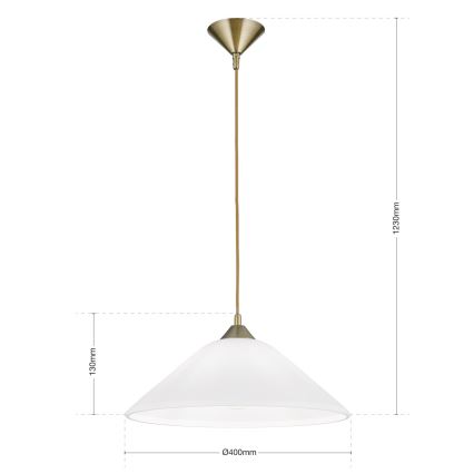 Lampadario a sospensione con filo GRADO 1xE27/60W/230V diametro 40 cm ottone