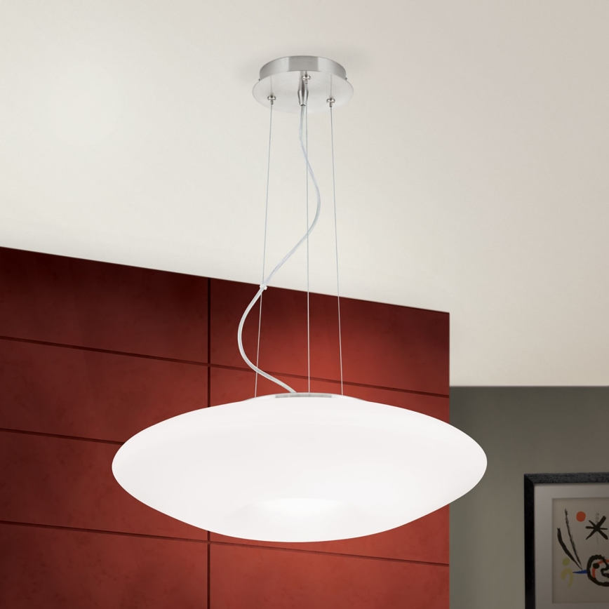 Lampadario a sospensione con filo BLANC 2xE27/60W/230V diametro 49 cm cromo opaco