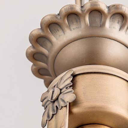 Lampadario a sospensione con catena ROCCA 3xE27/60W/230V diametro 42 cm bronzo/bianco