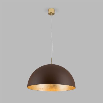Lampadario a sospensione con filo ELIANO 1xE27/60W/230V diametro 50 cm marrone/oro