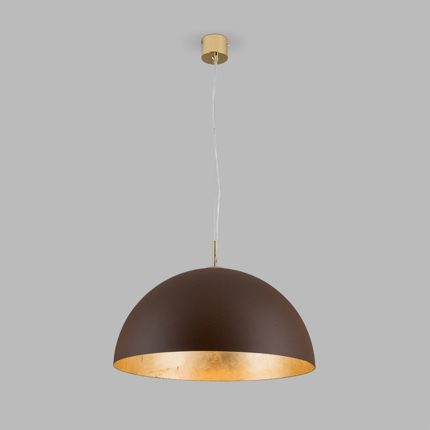 Lampadario a sospensione con filo ELIANO 1xE27/60W/230V diametro 50 cm marrone/oro
