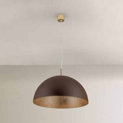 Lampadario a sospensione con filo ELIANO 1xE27/60W/230V diametro 50 cm marrone/oro