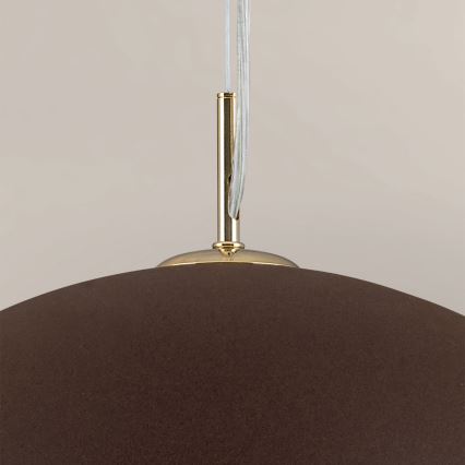 Lampadario a sospensione con filo ELIANO 1xE27/60W/230V diametro 50 cm marrone/oro