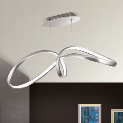 Lampadario a sospensione con filo LED dimmerabile CIRCUS LED/36W/230V argento