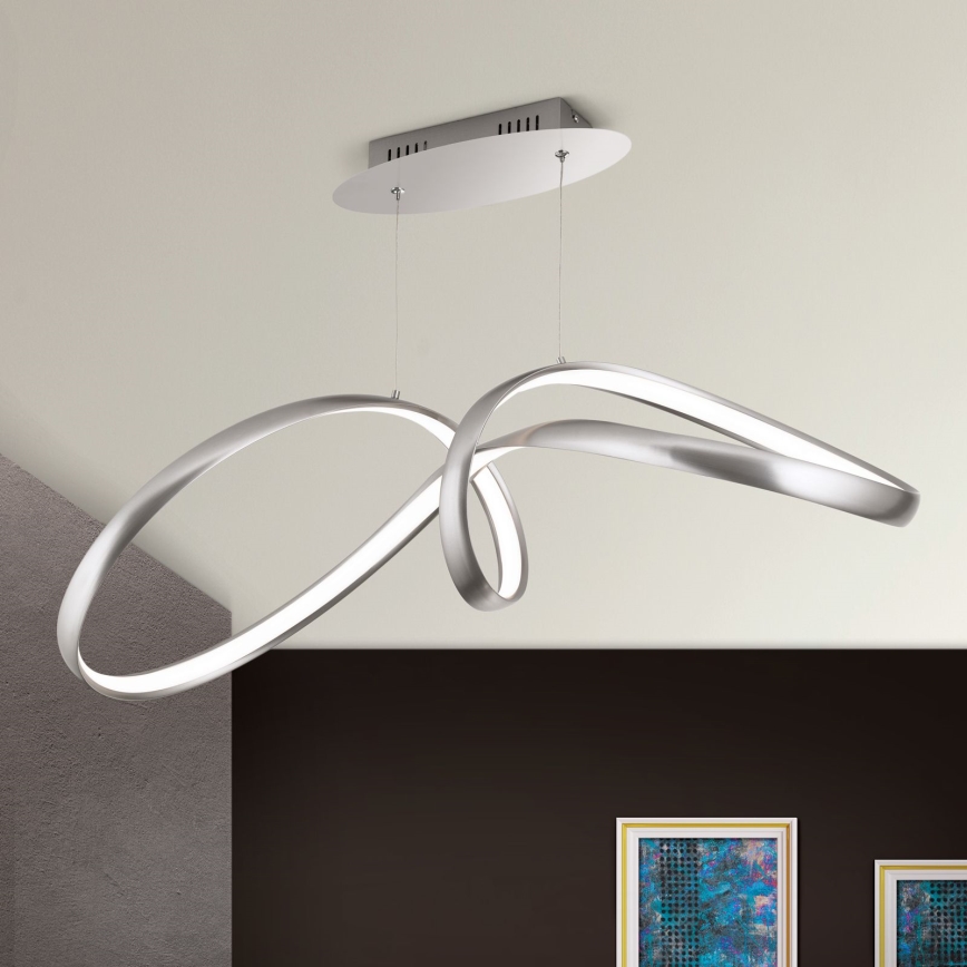 Lampadario a sospensione con filo LED dimmerabile CIRCUS LED/36W/230V argento
