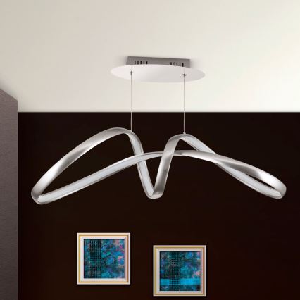 Lampadario a sospensione con filo LED dimmerabile CIRCUS LED/36W/230V argento