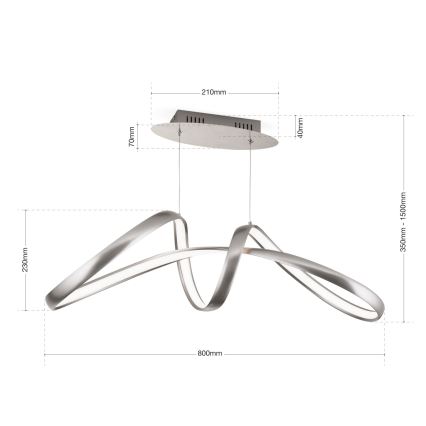 Lampadario a sospensione con filo LED dimmerabile CIRCUS LED/36W/230V argento