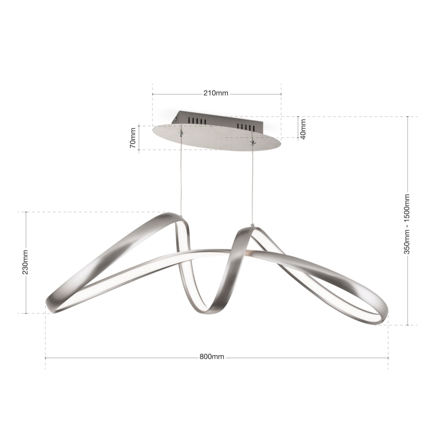 Lampadario a sospensione con filo LED dimmerabile CIRCUS LED/36W/230V argento