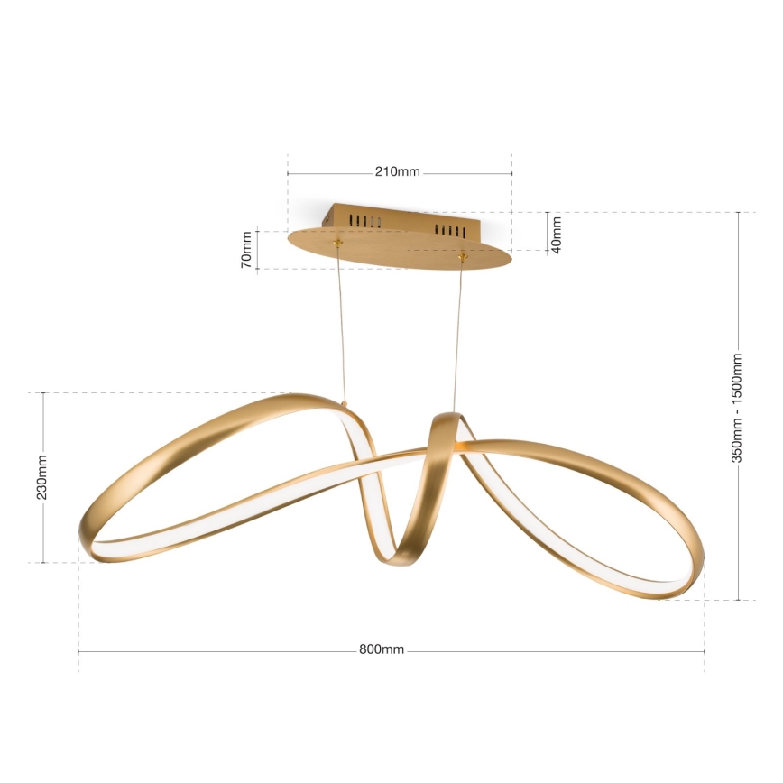Lampadario a sospensione con filo LED dimmerabile CIRCUS LED/36W/230V oro