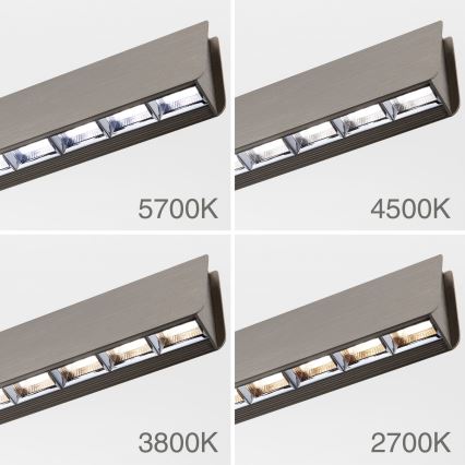 Lampadario a sospensione con filo LED dimmerabile TARA LED/44W/230V 2700/3800/4500/5700K cromo opaco