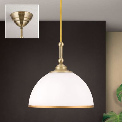 Lampadario a sospensione con filo OLD LAMP 1xE27/40W/230V bianco/ottone